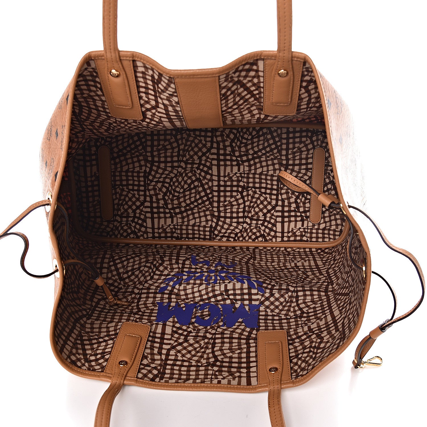 MCM Visetos Large Liz Reversible Shopper Tote Cognac 9 of 15