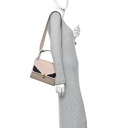 Fendi Vitello Liberty Lucido Metal Monster Eyes Studded Kan I Shoulder Bag Cuoio Bubblegum Light Blue 2 of 10