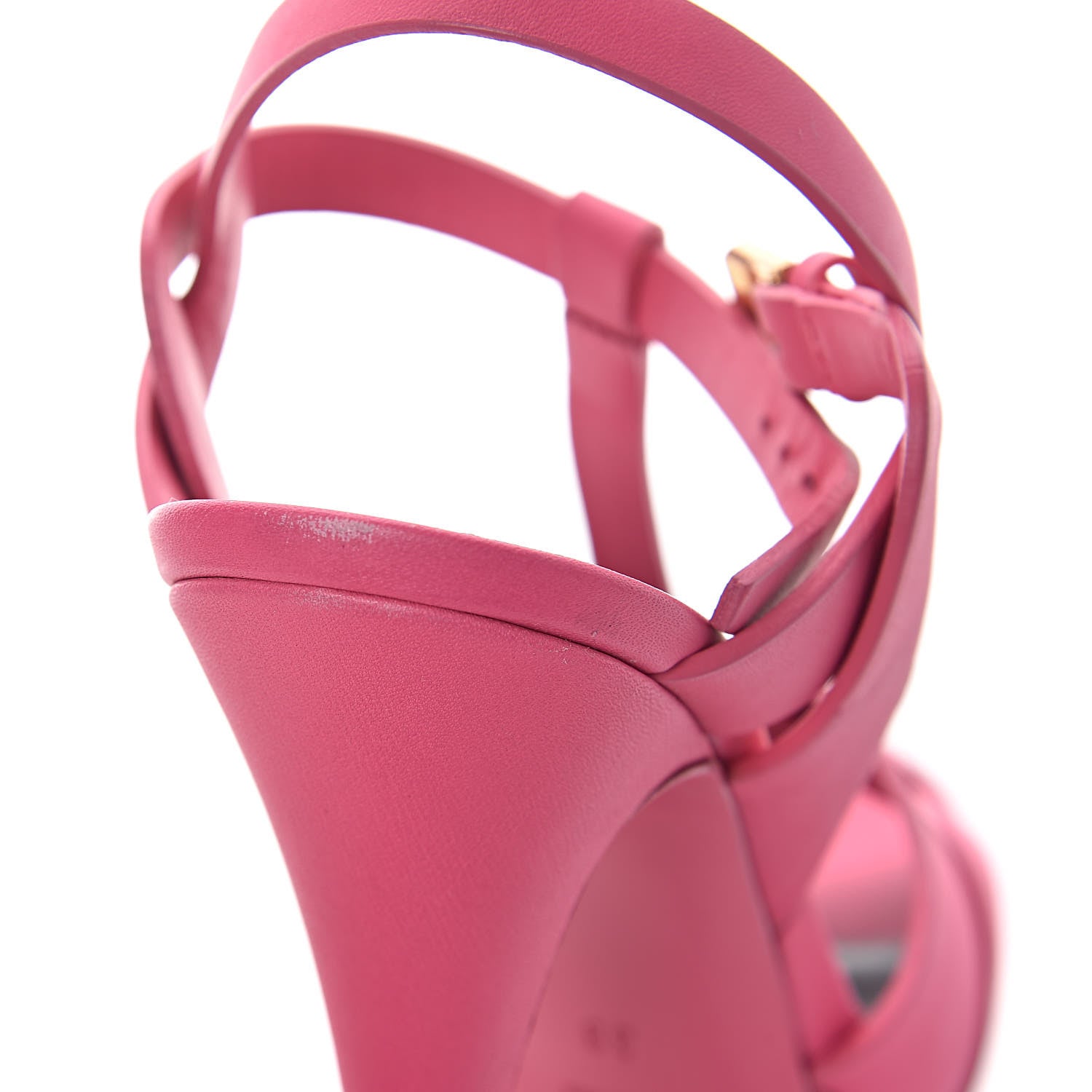 Saint Laurent Grained Calfskin Tribute 105 Platform Sandals 38 Rose Clair 12 of 17
