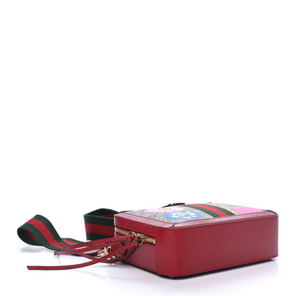 Gucci GG Supreme Monogram Flora Web Small Ophidia Top Handle Shoulder Bag Hibiscus Red 3 of 4