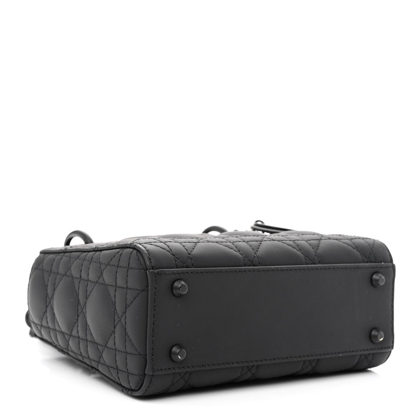 Ultra Matte Calfskin Cannage Mini Lady Dior Black