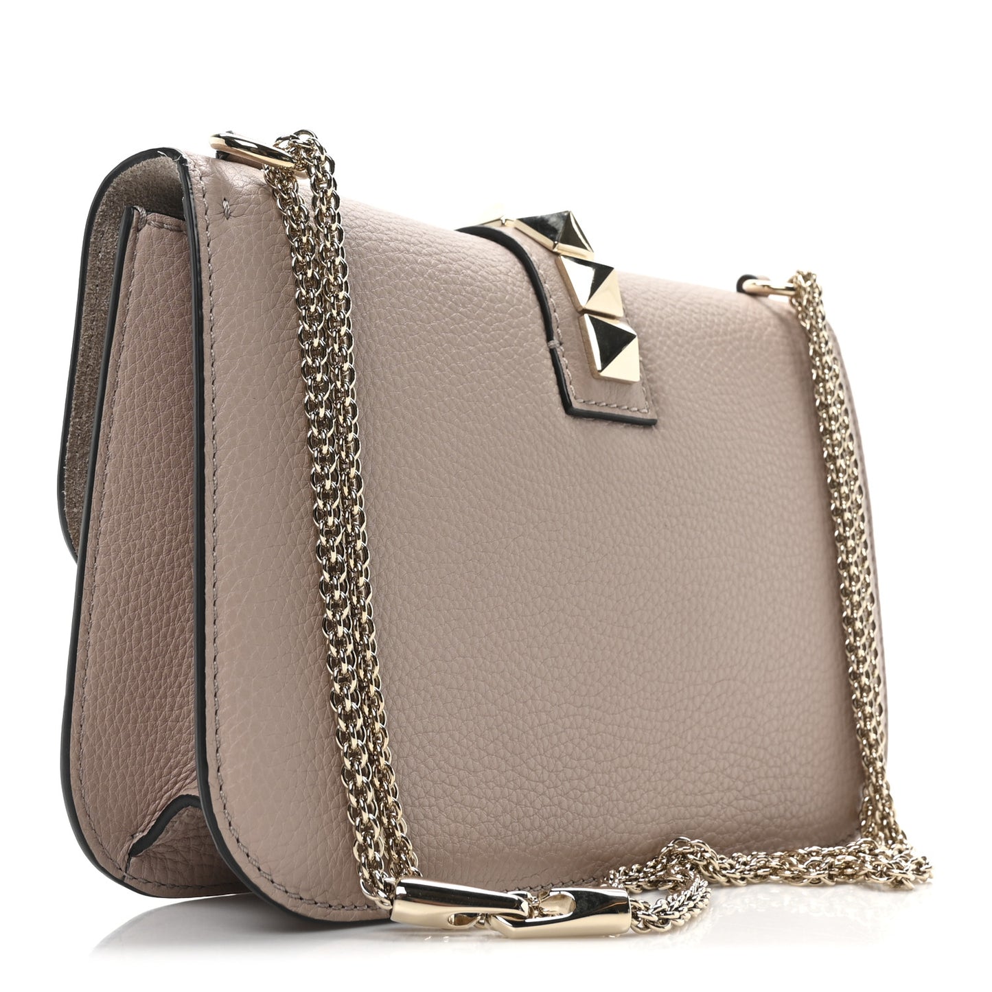 Vitello Medium Glam Lock Rockstud Flap Poudre