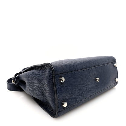 Fendi Cuoio Romano Selleria Medium Peekaboo Iconic Satchel Blue Notte 4 of 9