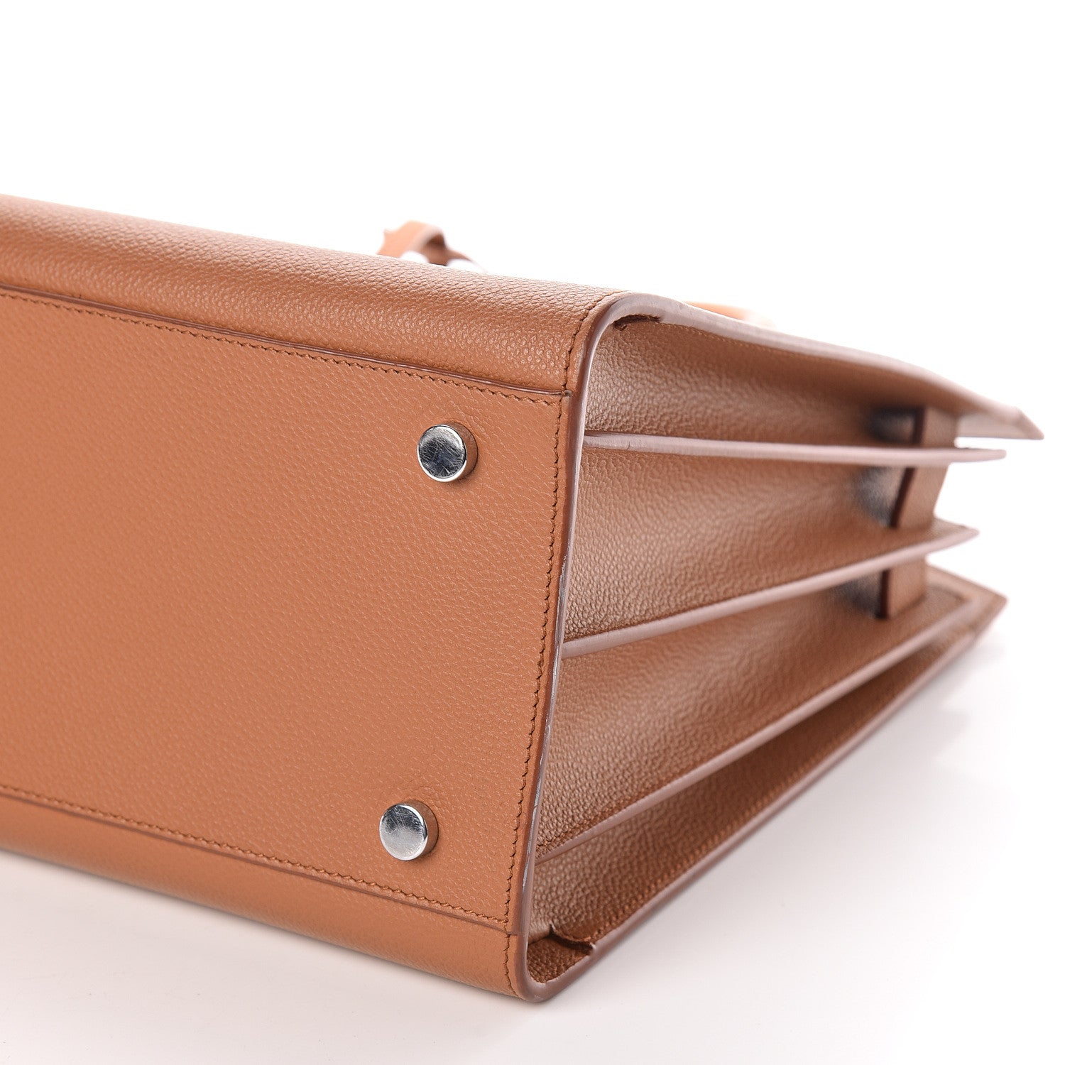 Saint Laurent Grained Calfskin Small Sac De Jour Saddle Brown 8 of 10