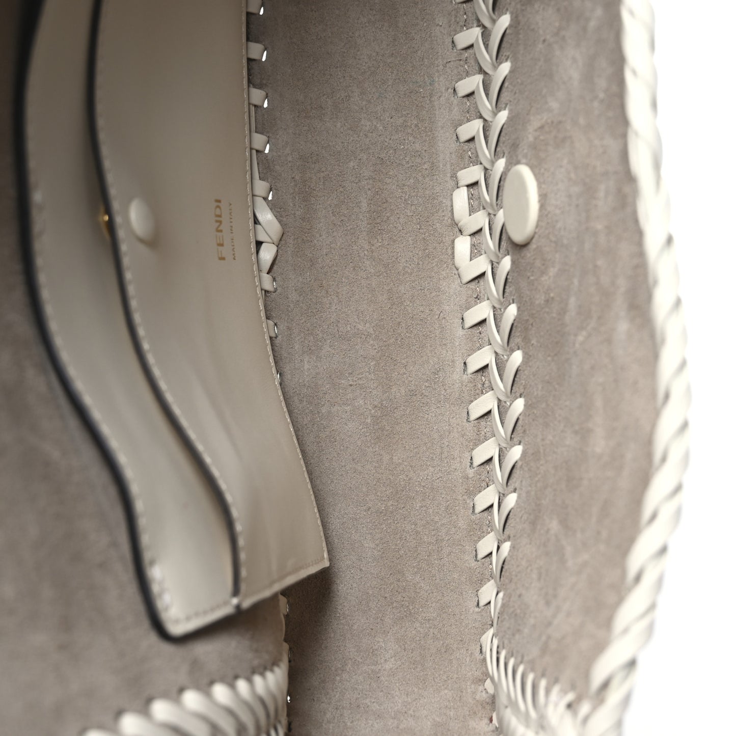 Vitello King Ceylon Woven Baguette White Ice