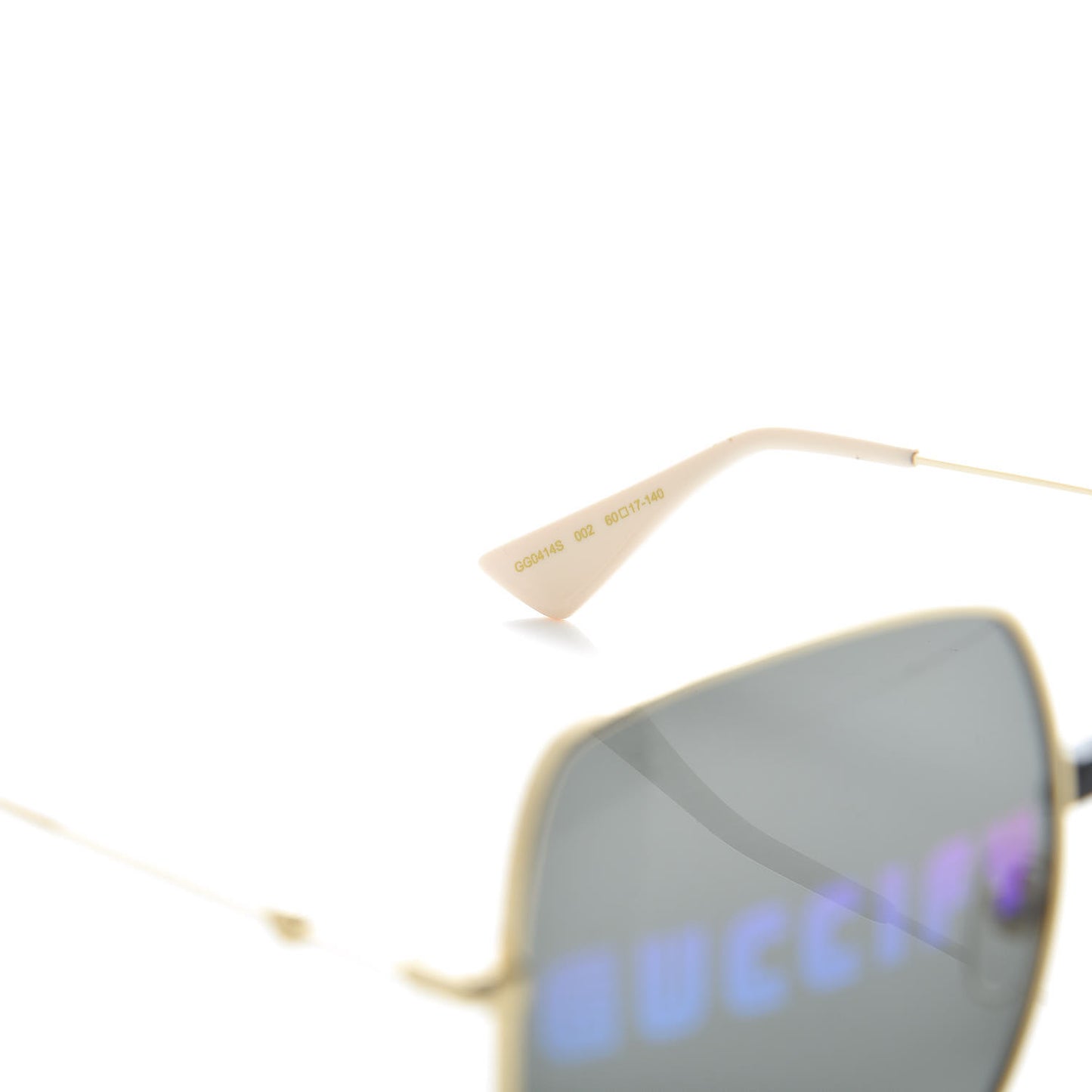 Metal Rectangular Guccify Frame Sunglasses GG0414S Gold