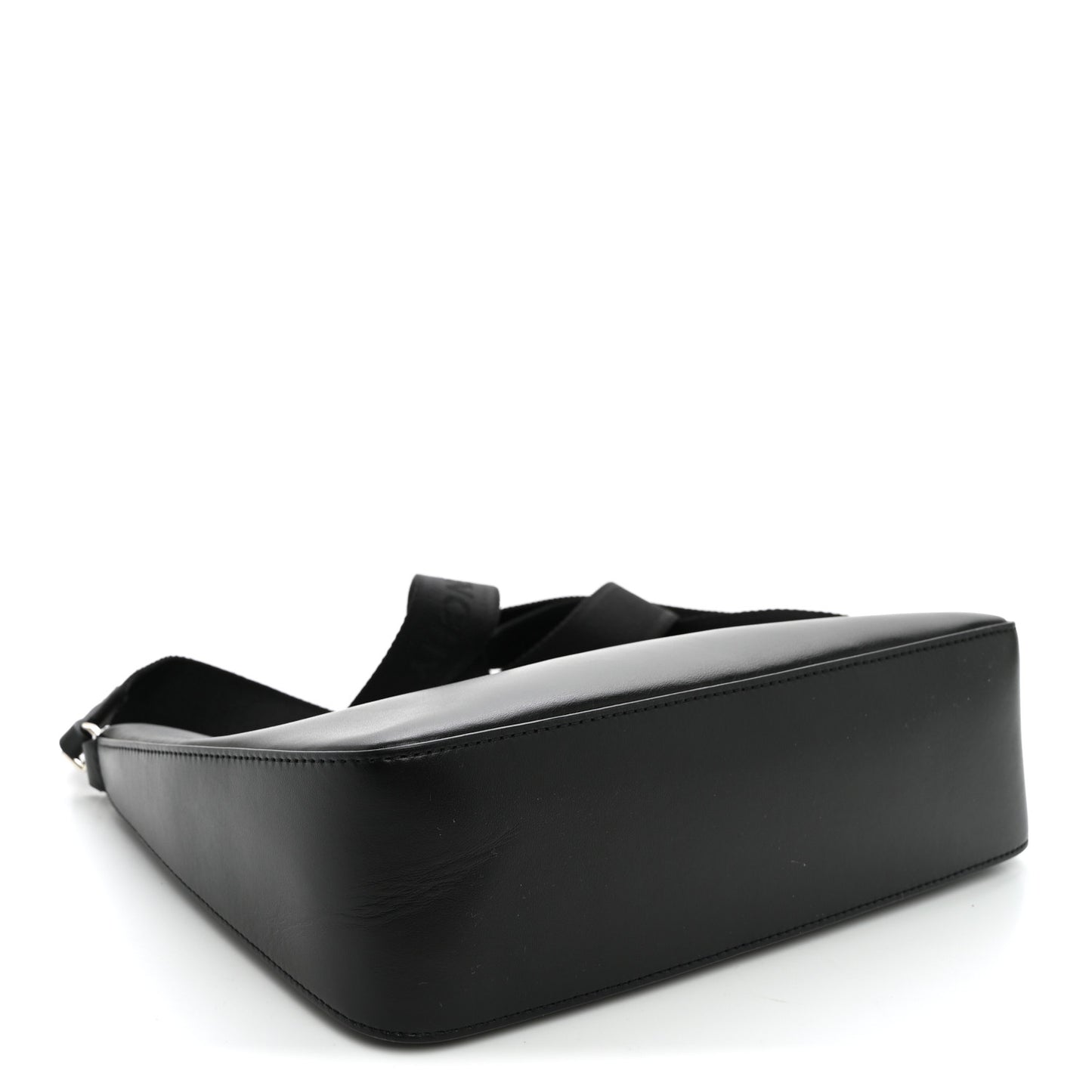 Smooth Calfskin Small Moon Cut Out Shoulder Bag Black