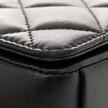 Chanel Lambskin Quilted Medium Diamond CC Flap Black 13 of 14