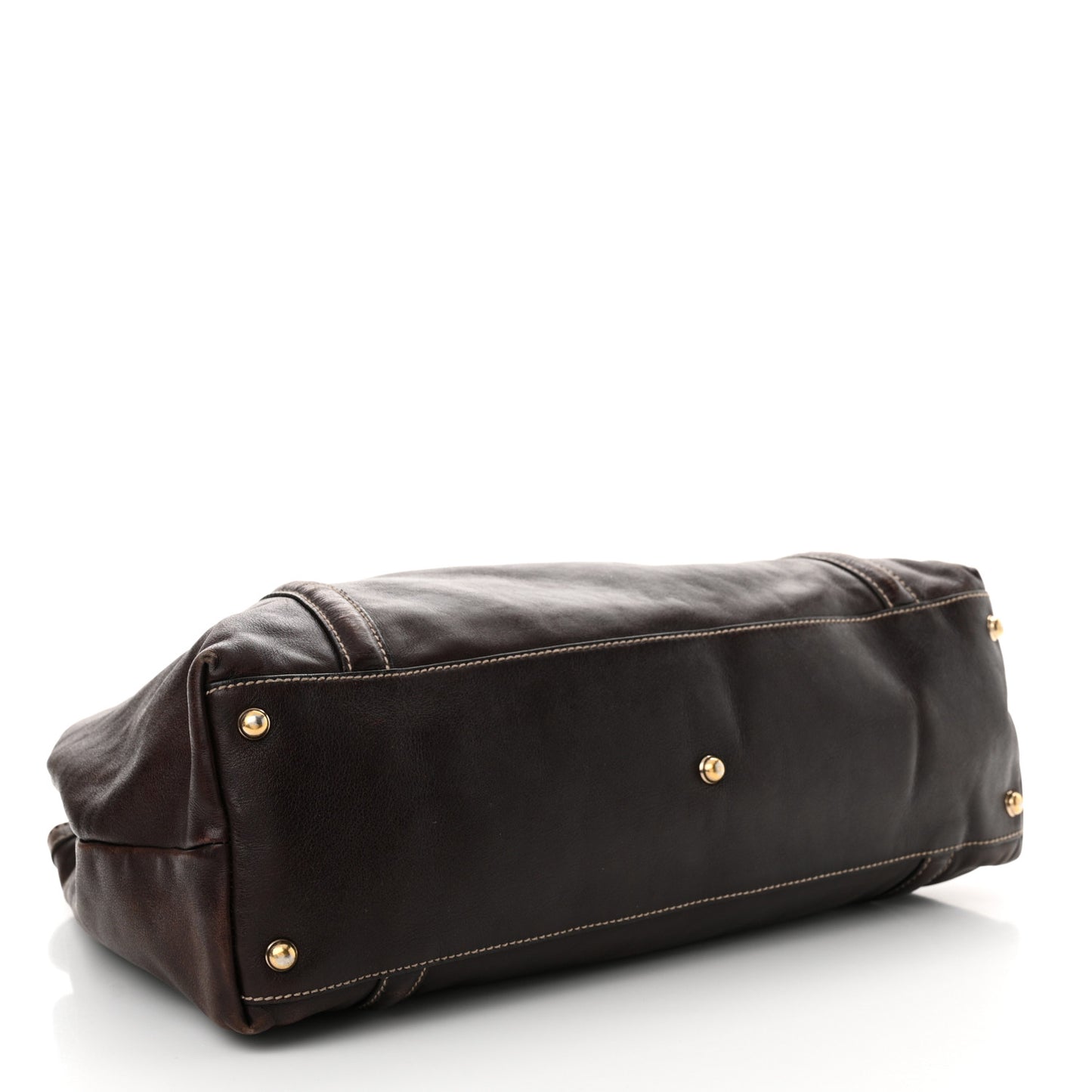 Calfskin Medium Britt Tote Dark Brown