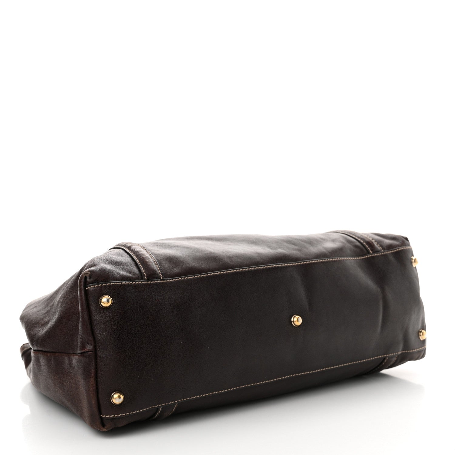 Gucci Calfskin Medium Britt Tote Dark Brown 4 of 17
