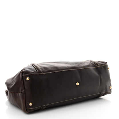 Gucci Calfskin Medium Britt Tote Dark Brown 4 of 17