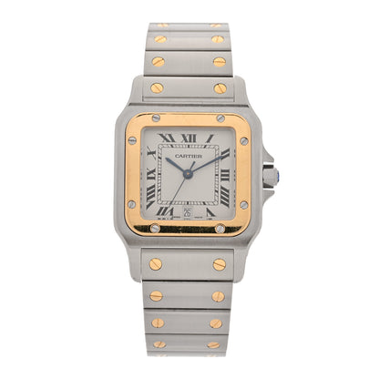 Cartier Stainless Steel 18K Yellow Gold 29mm Santos De Cartier Galbee Quartz Watch 1 of 5