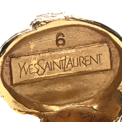 Saint Laurent Glass Cabochon Arty Ovale Ring 6 Gold Pink 5 of 5