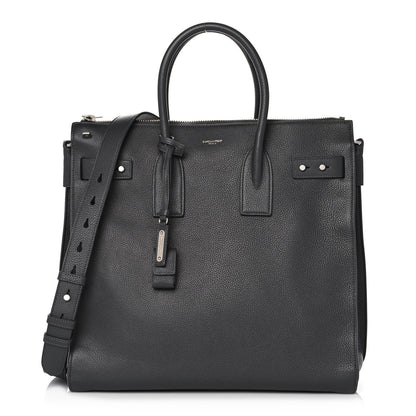 Saint Laurent Grained Calfskin Sac De Jour Souple North South Tote Grey 2 of 13
