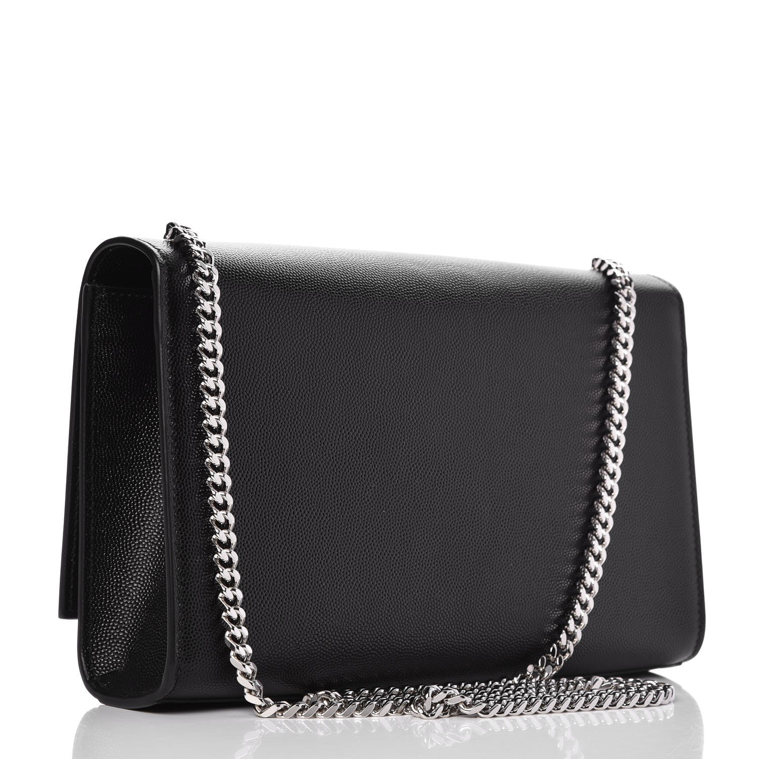 Saint Laurent Grain De Poudre Medium Classic Monogram Kate Satchel Black 3 of 6