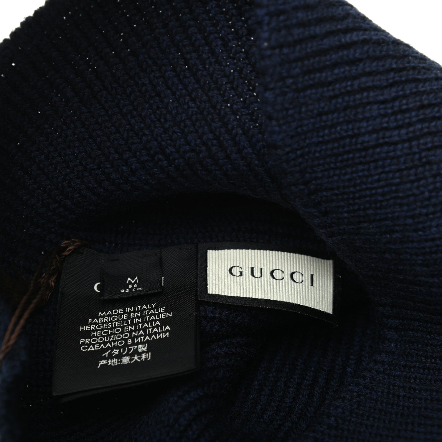 Gucci Wool Tricot Interlocking G Simple GG Beanie Hat M Midnight Blue 5 of 5