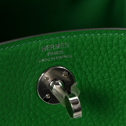 Hermes Taurillon Clemence Mini Lindy 20 Bambou 6 of 11