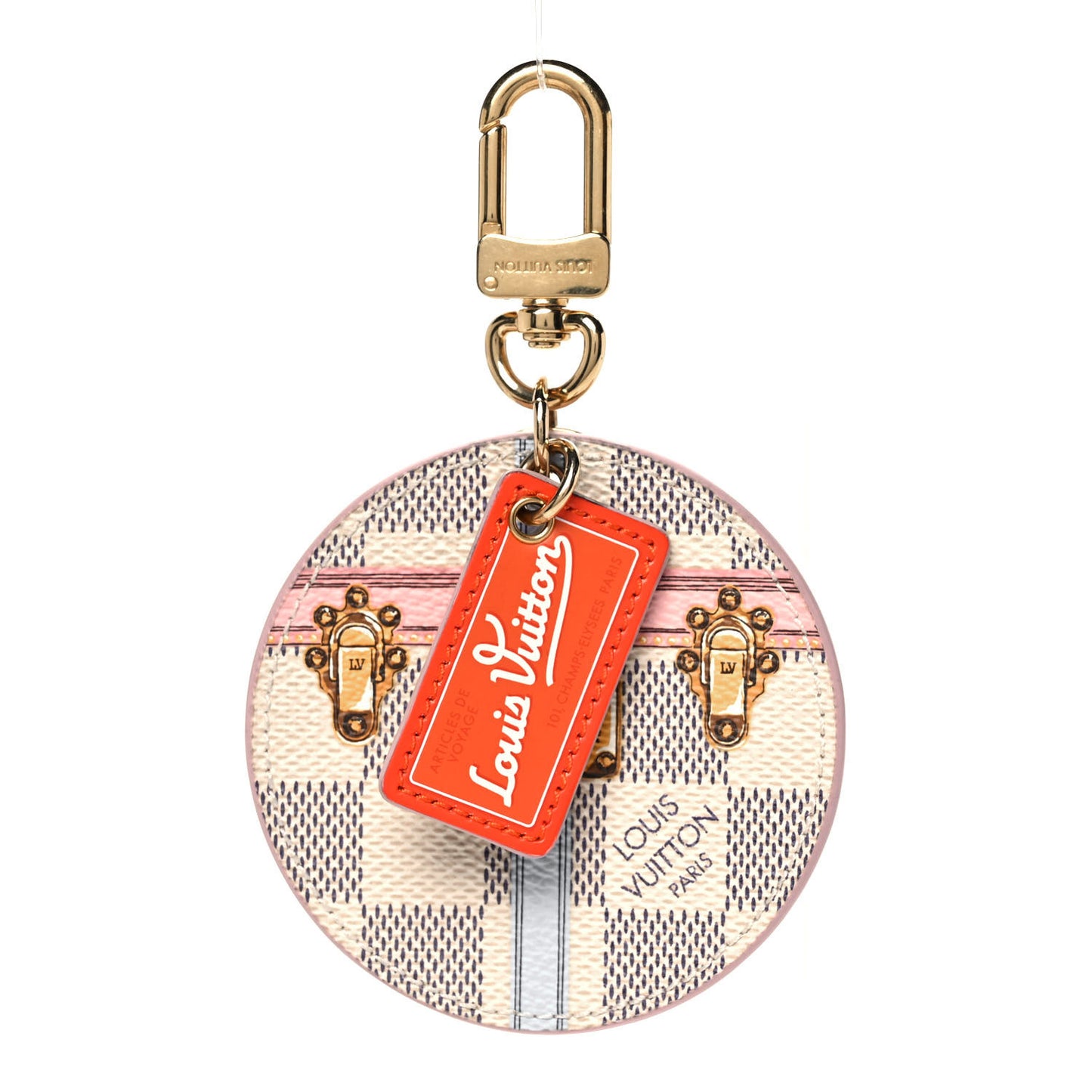 Damier Azur Summer Trunks Bag Charm Key Holder