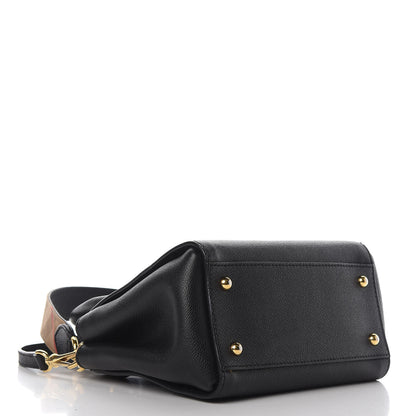 Burberry Soft Grain Calfskin Small Buckle Tote Black 5 of 13