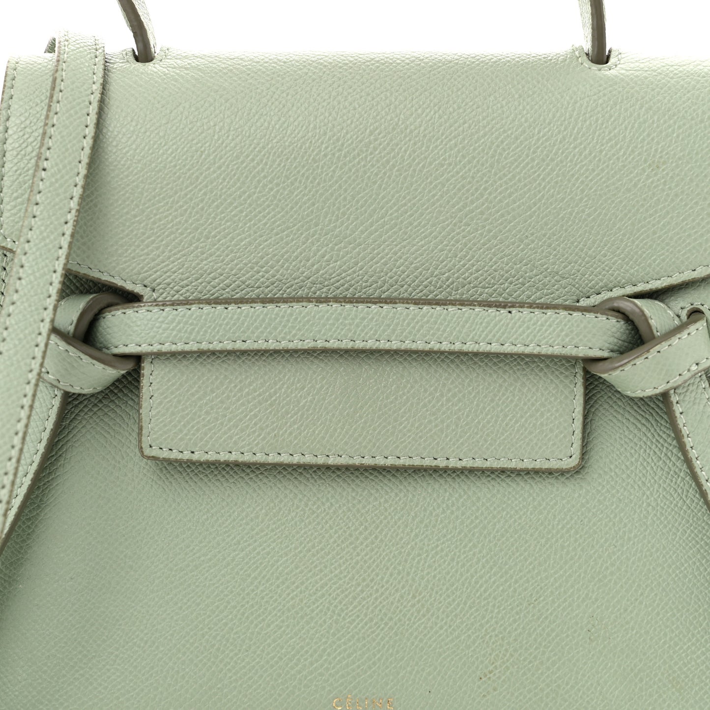 Grained Calfskin Nano Belt Bag Pastel Green