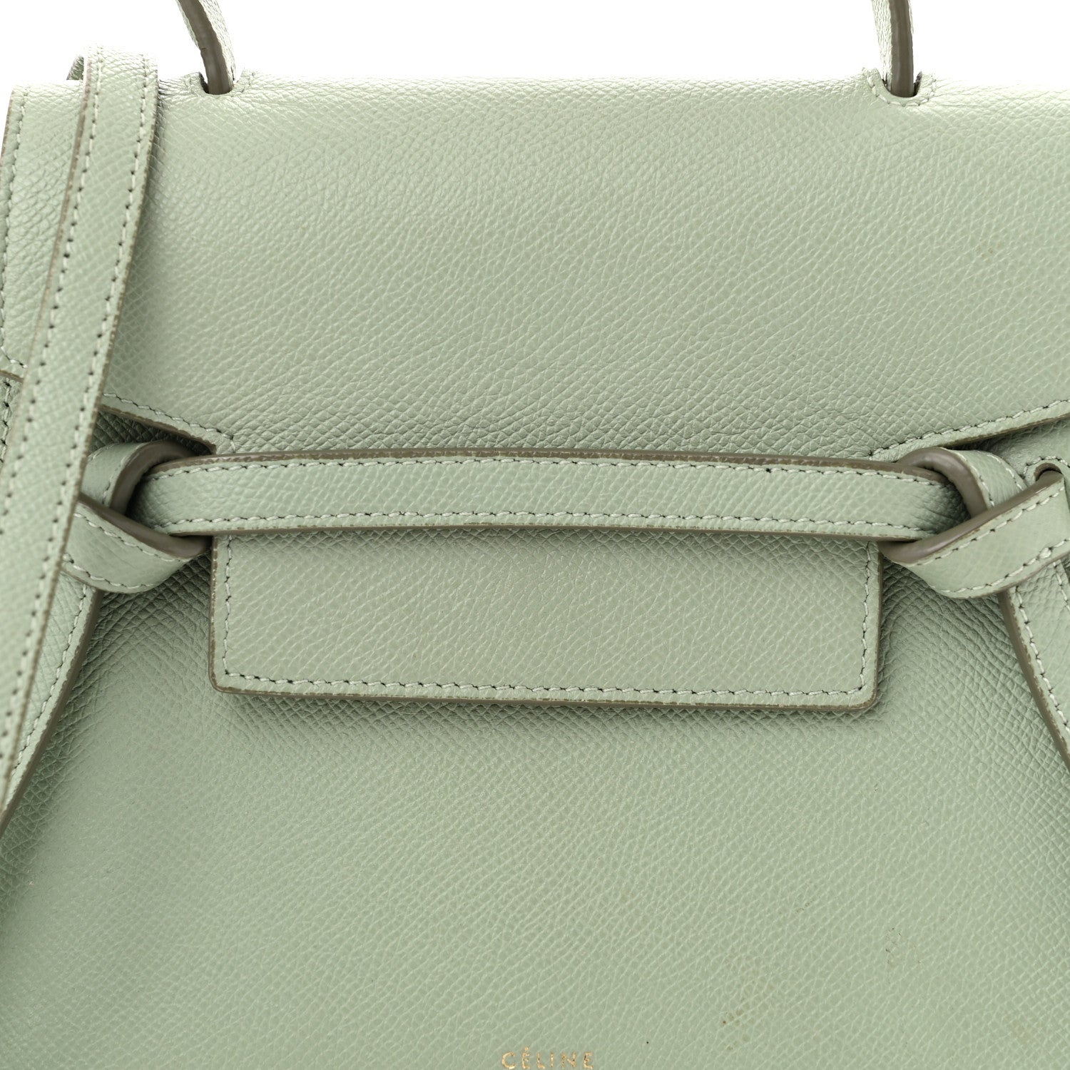 Celine Grained Calfskin Nano Belt Bag Pastel Green 8 of 10