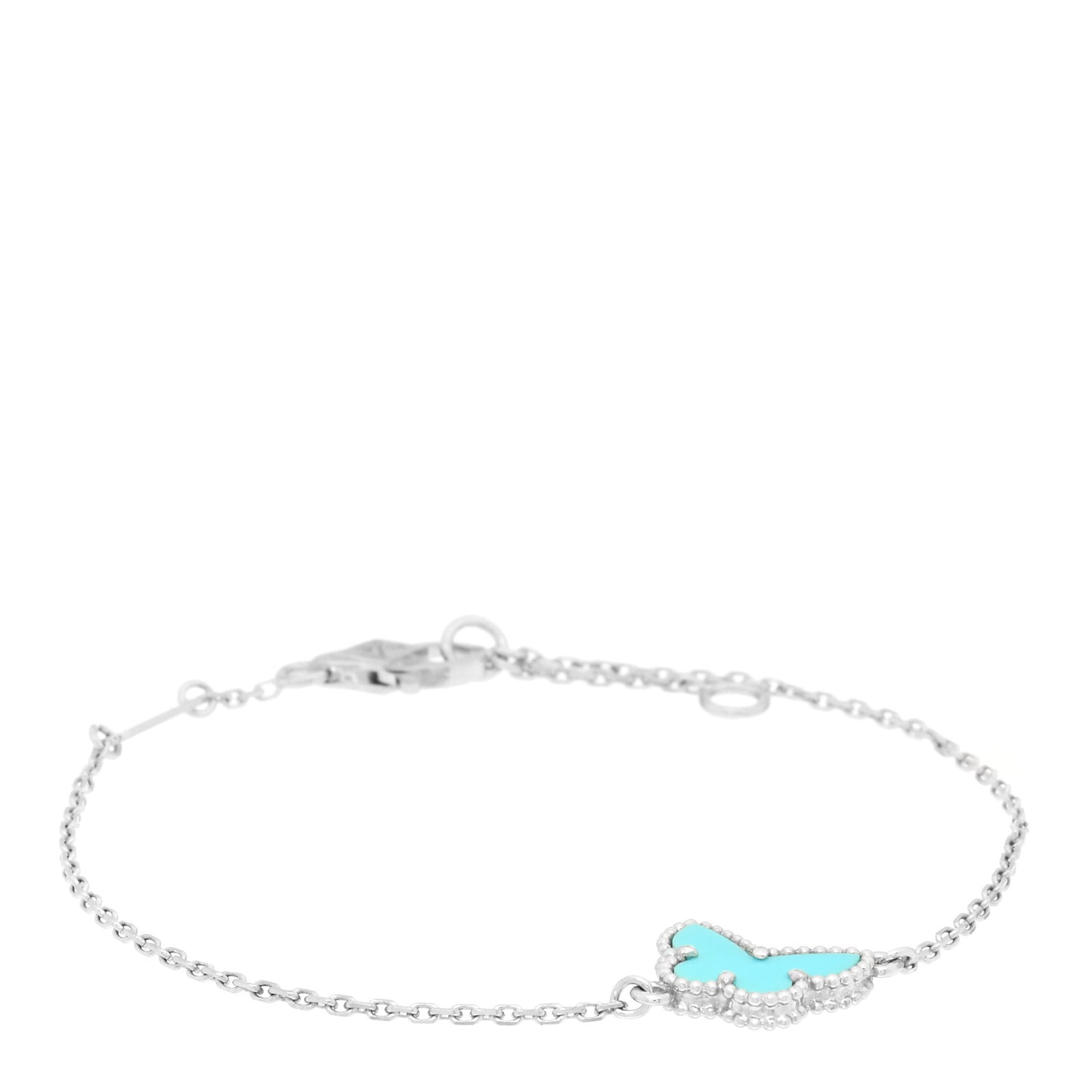 18K White Gold Turquoise Sweet Alhambra Butterfly Bracelet