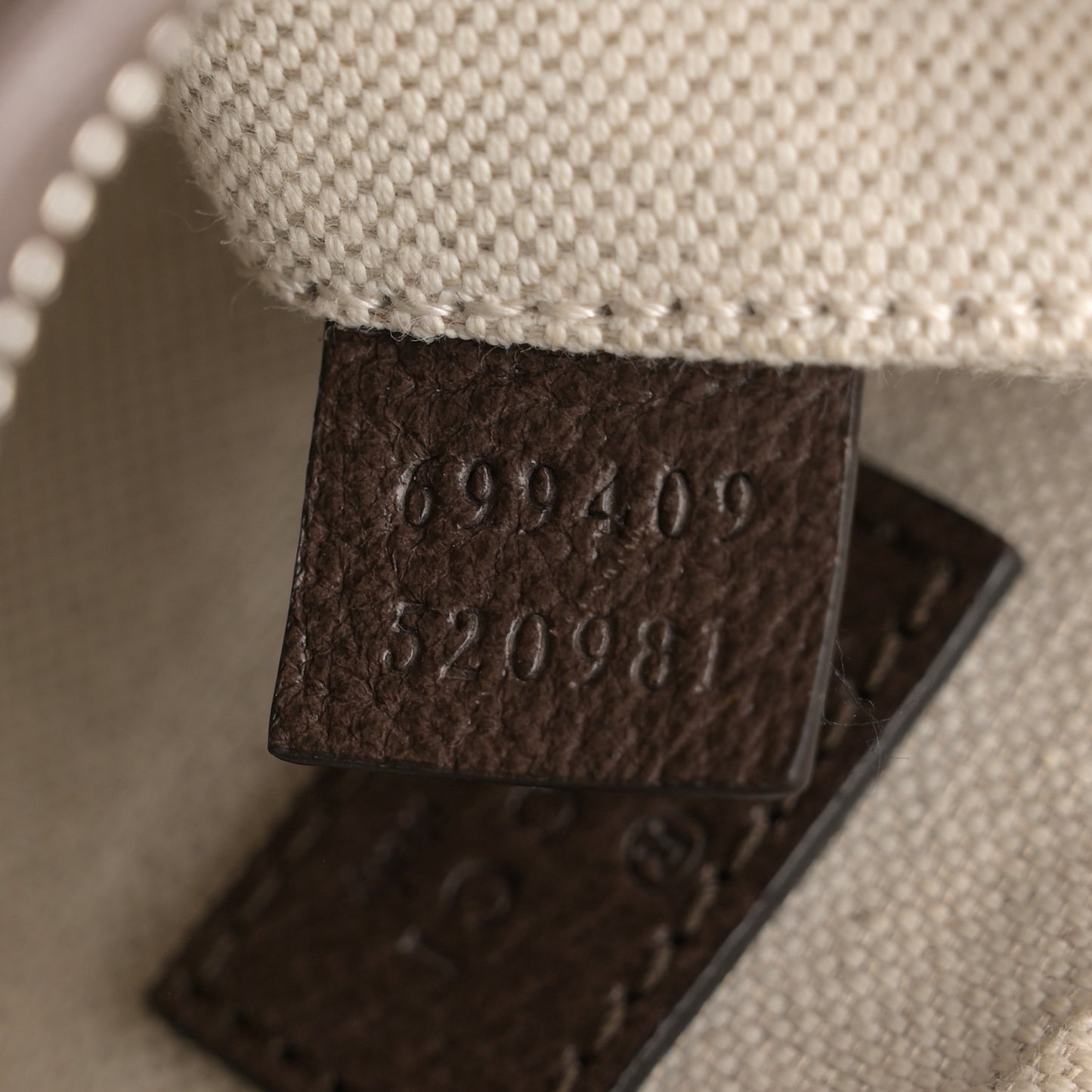 GG Supreme Monogram Textured Calfskin Web Small Attache Shoulder Bag Beige Ebony New Acero