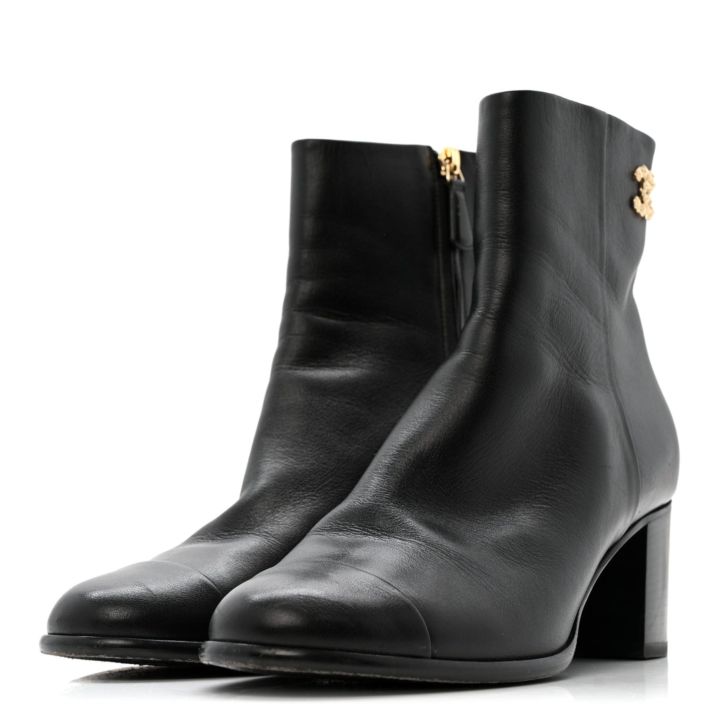 Calfskin CC Ankle Boots 40 Black