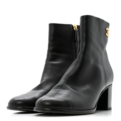 Chanel Calfskin CC Ankle Boots 40 Black 4 of 11