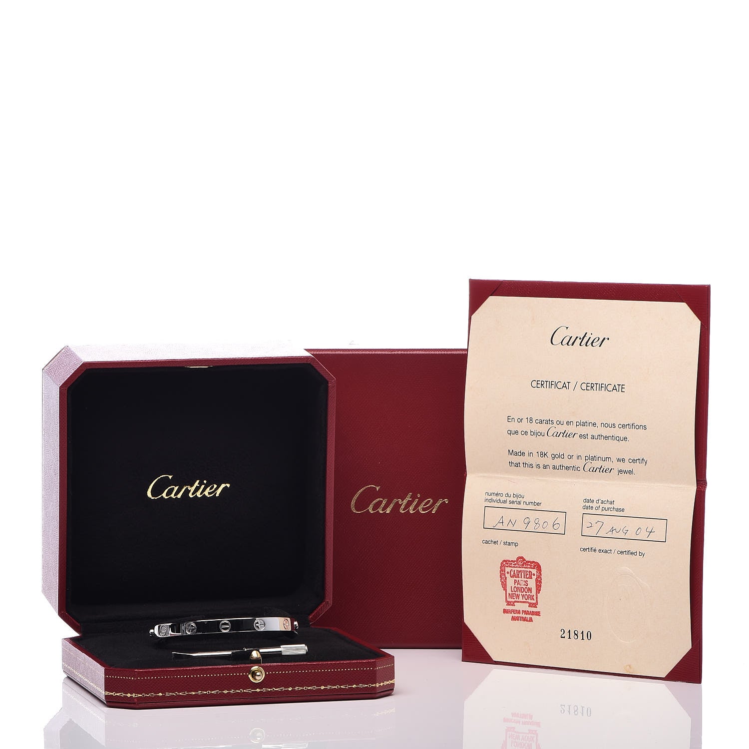 Cartier Platinum LOVE Bracelet 17 7 of 7