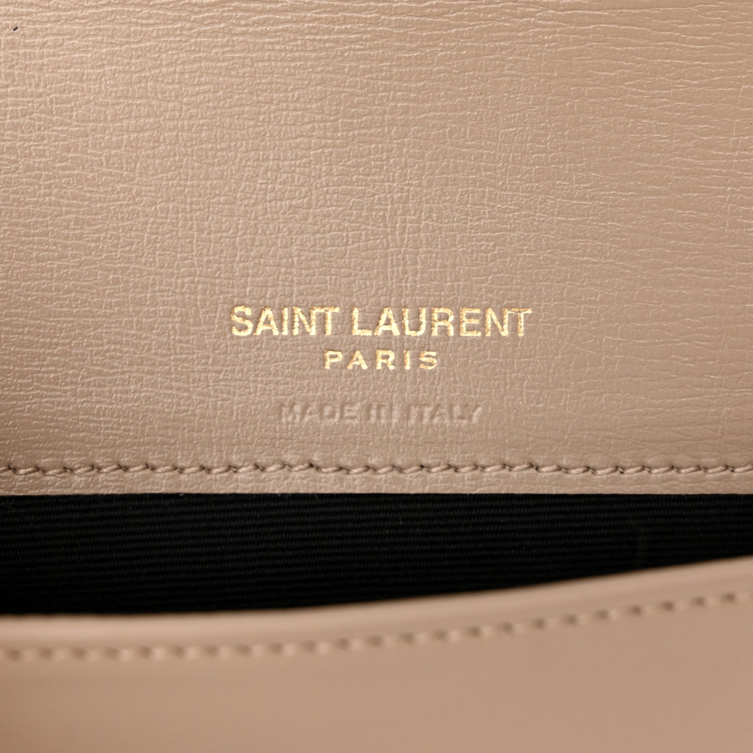 Saint Laurent Smooth Calfskin Monogram Phone Holder Crossbody Dark Beige 6 of 13