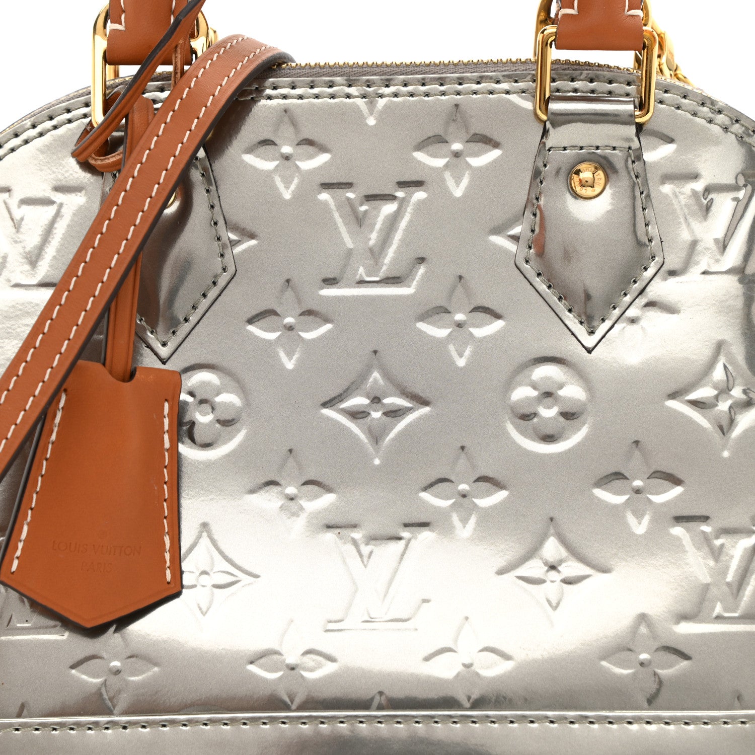 Louis Vuitton Vernis Alma BB Gris Metal 8 of 9