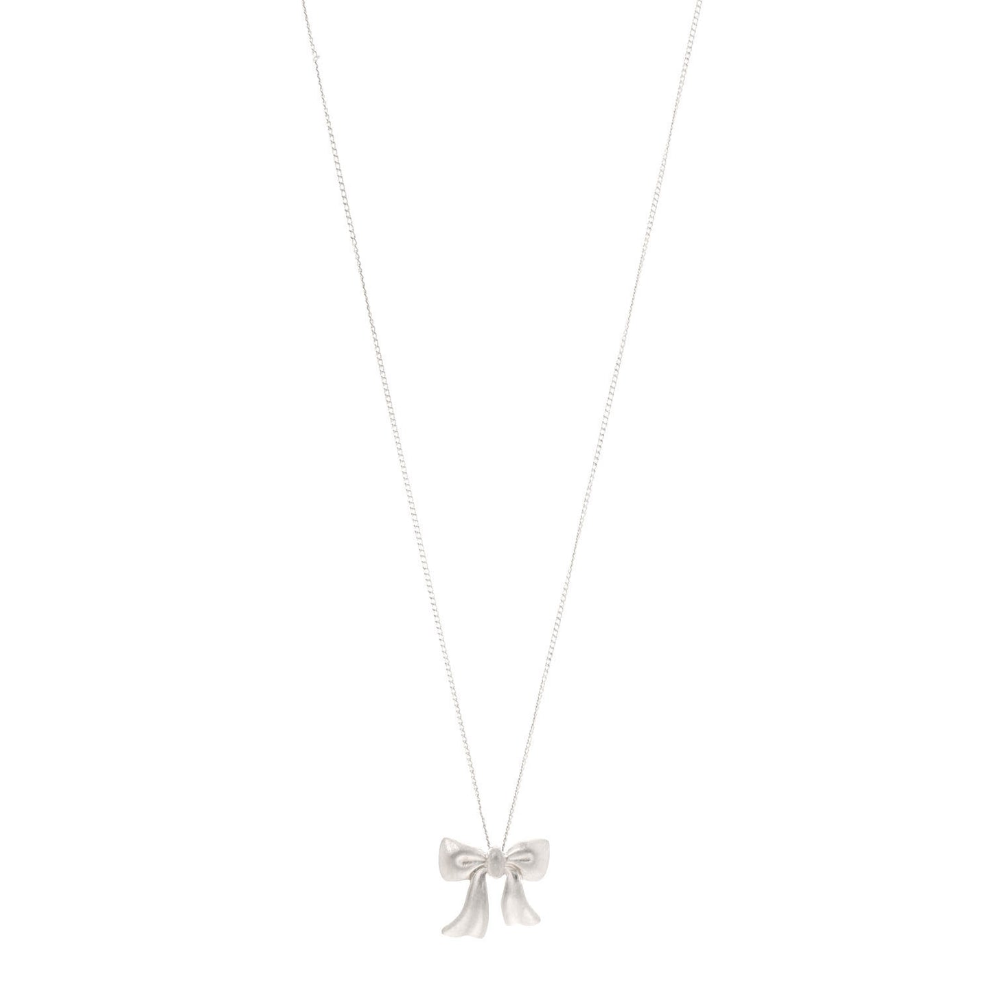 Sterling Silver Small Ribbon Pendant Necklace
