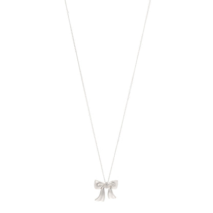 Tiffany Sterling Silver Small Ribbon Pendant Necklace 1 of 7