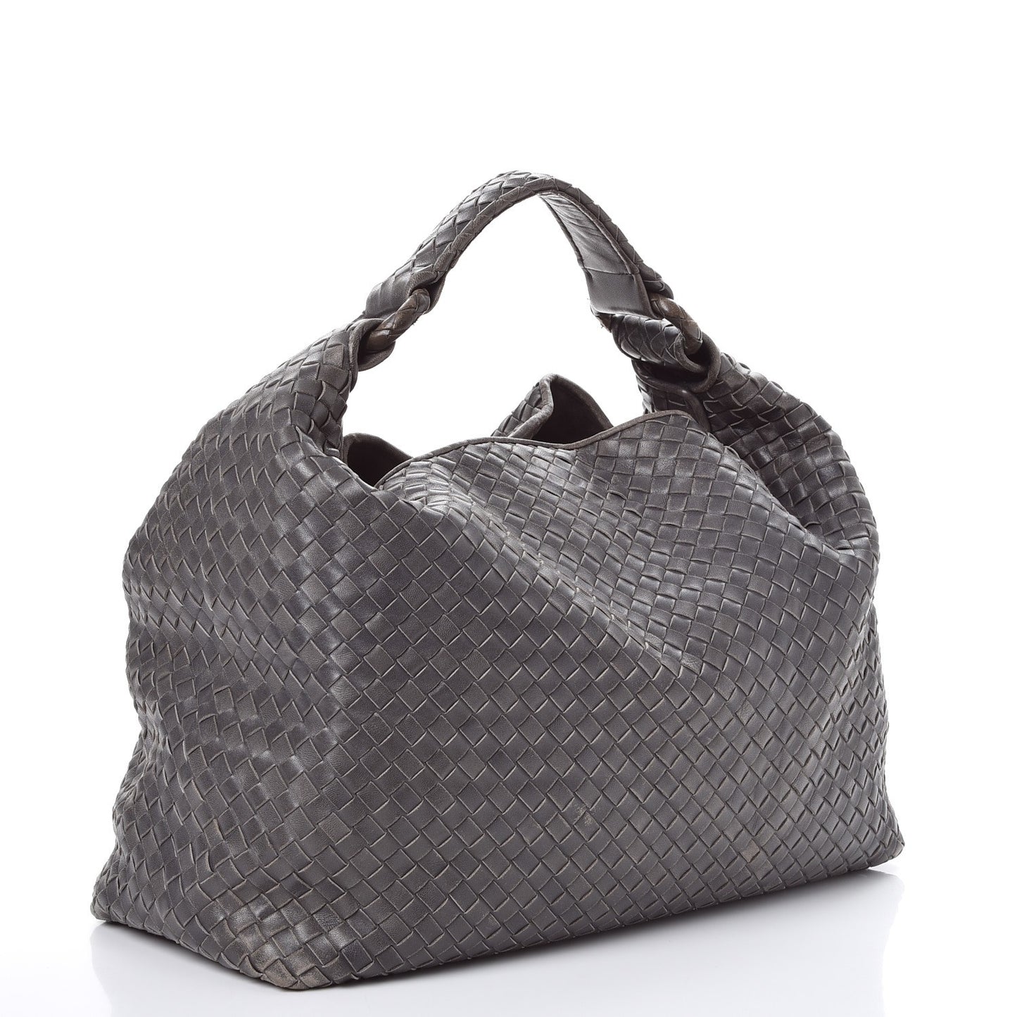Nappa Intrecciato Sloane Hobo Ferro Gray