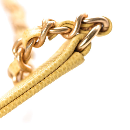 Chanel Caviar Chevron Quilted Mini Coco Handle Flap Yellow 10 of 14