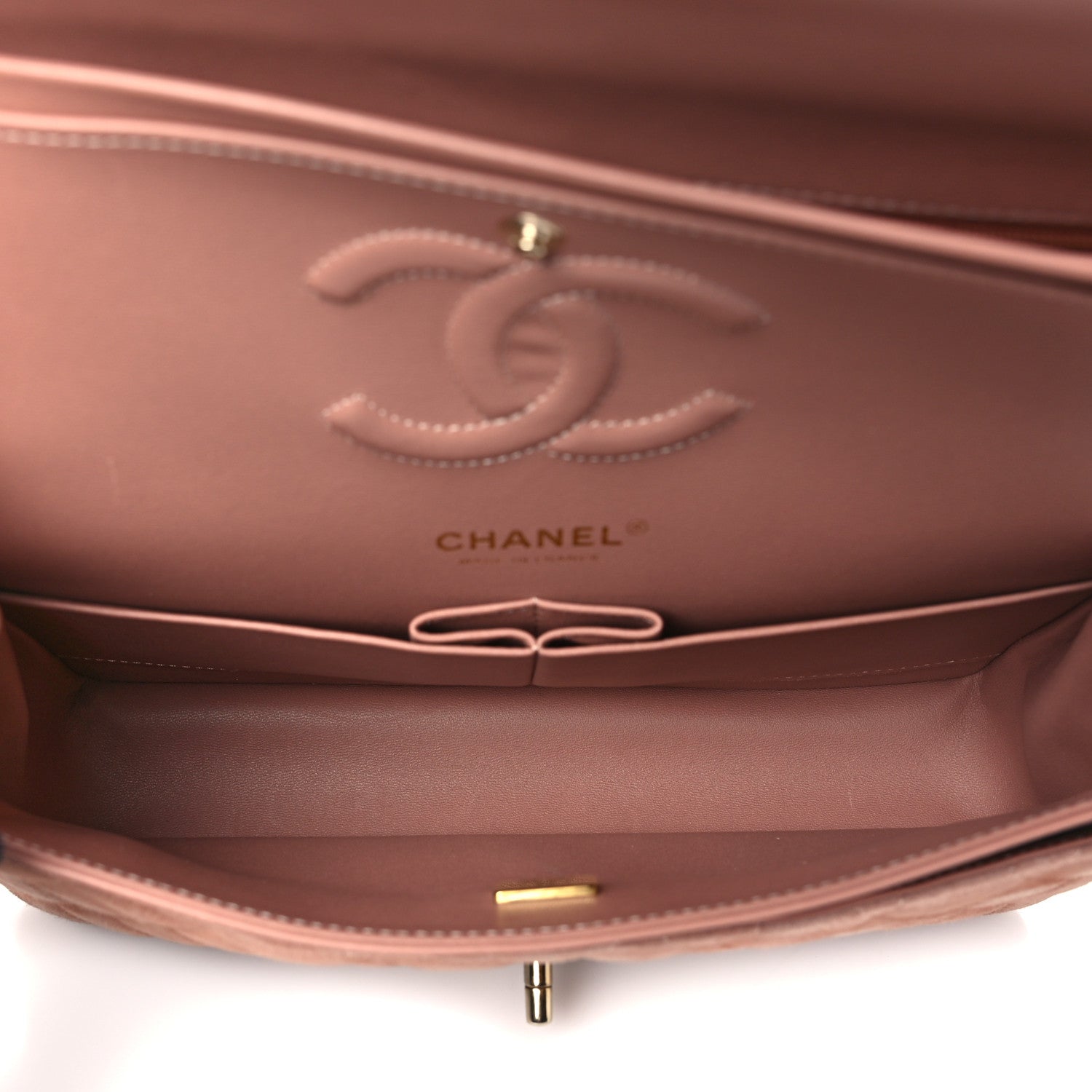 Chanel Suede Quilted Medium Double Flap Light Pink 5 of 14