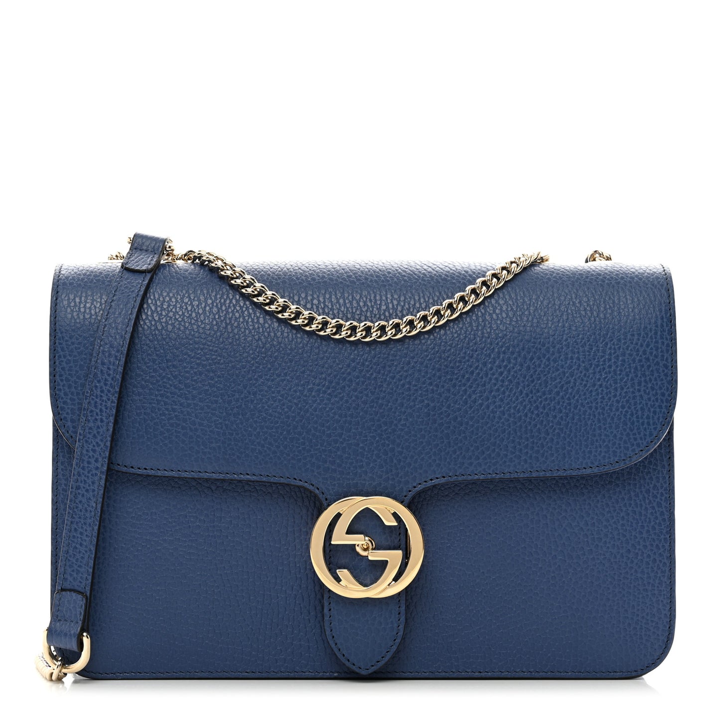 Dollar Calfskin Interlocking G Shoulder Bag Caspian