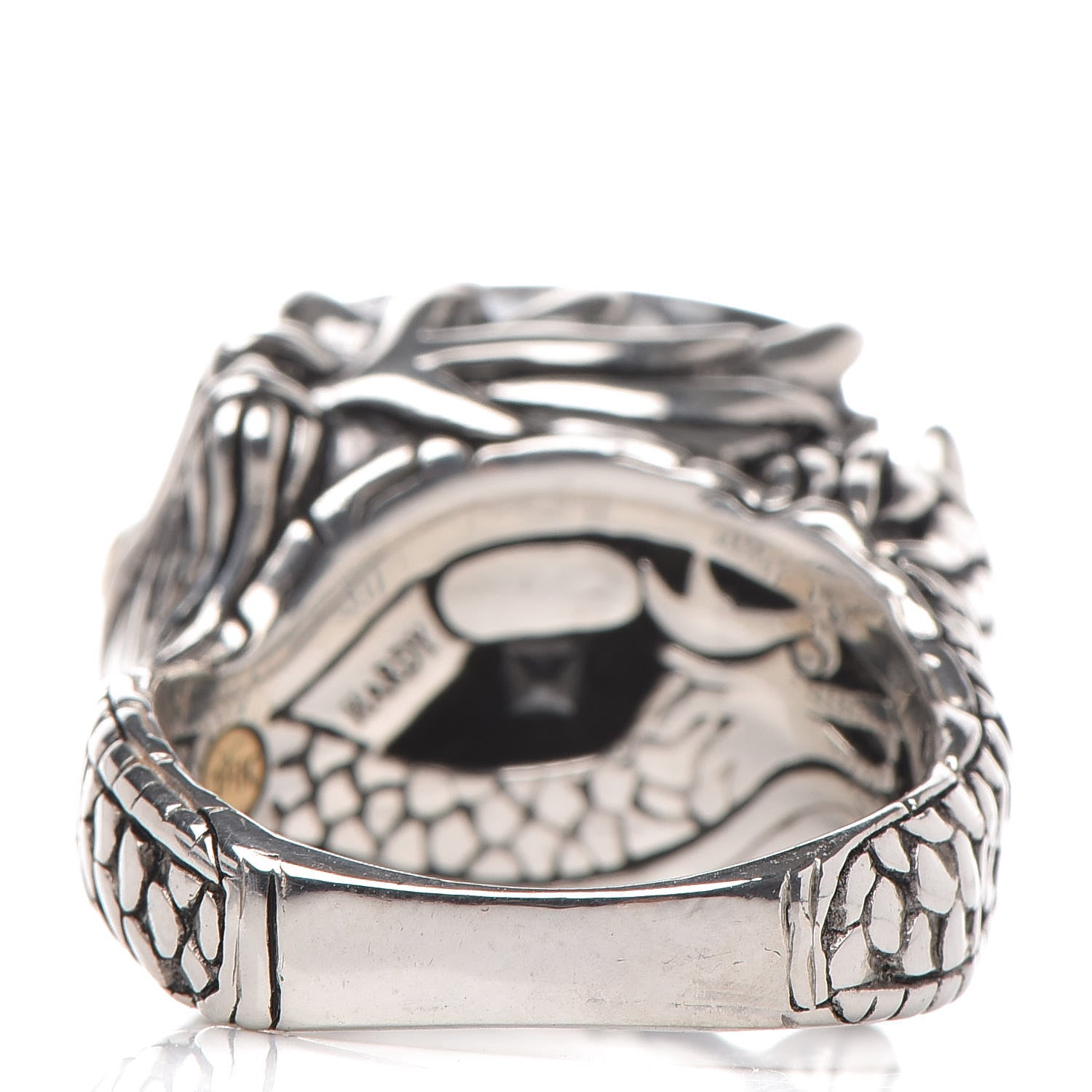 John Hardy Sterling Silver 18K Yellow Gold Hematite Naga Dragon Head Ring 57 8 4 of 7