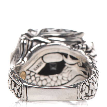 John Hardy Sterling Silver 18K Yellow Gold Hematite Naga Dragon Head Ring 57 8 4 of 7
