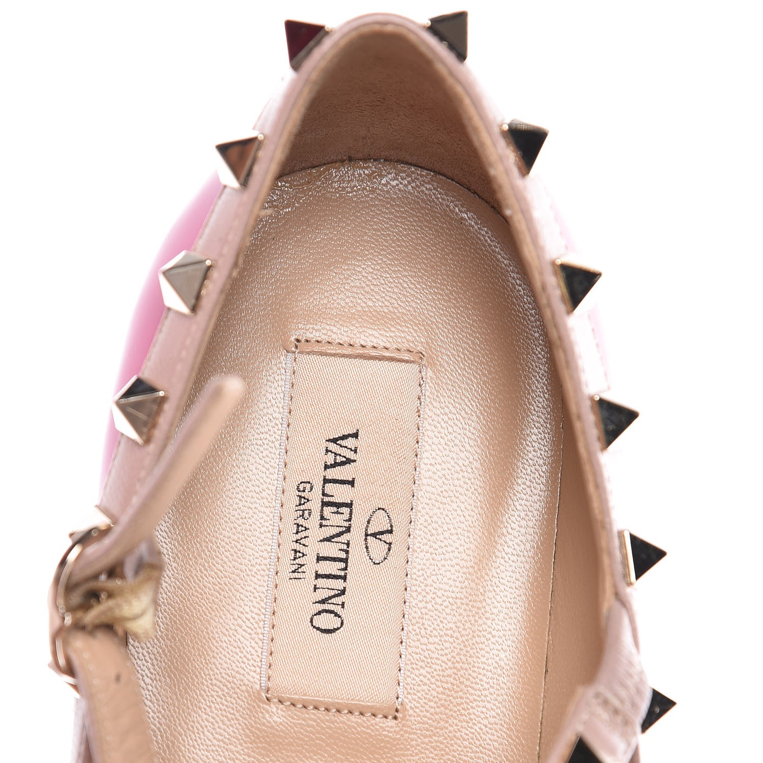 Valentino Garavani Patent Nappa Rockstud Cage Ballerina Flats 39 Fuxia Poudre 7 of 7