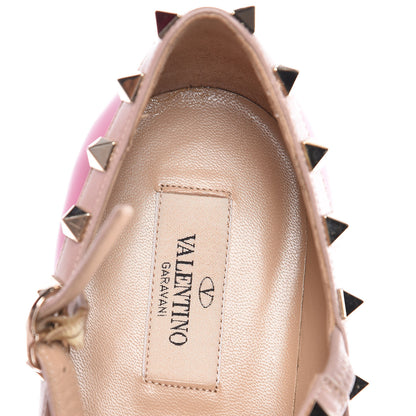 Valentino Garavani Patent Nappa Rockstud Cage Ballerina Flats 39 Fuxia Poudre 7 of 7