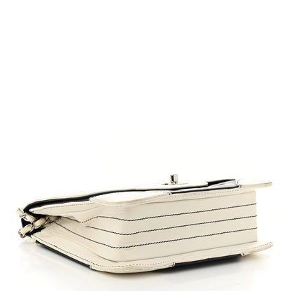 Chanel Lambskin Patent Chocolate Bar Flap Black White 4 of 12