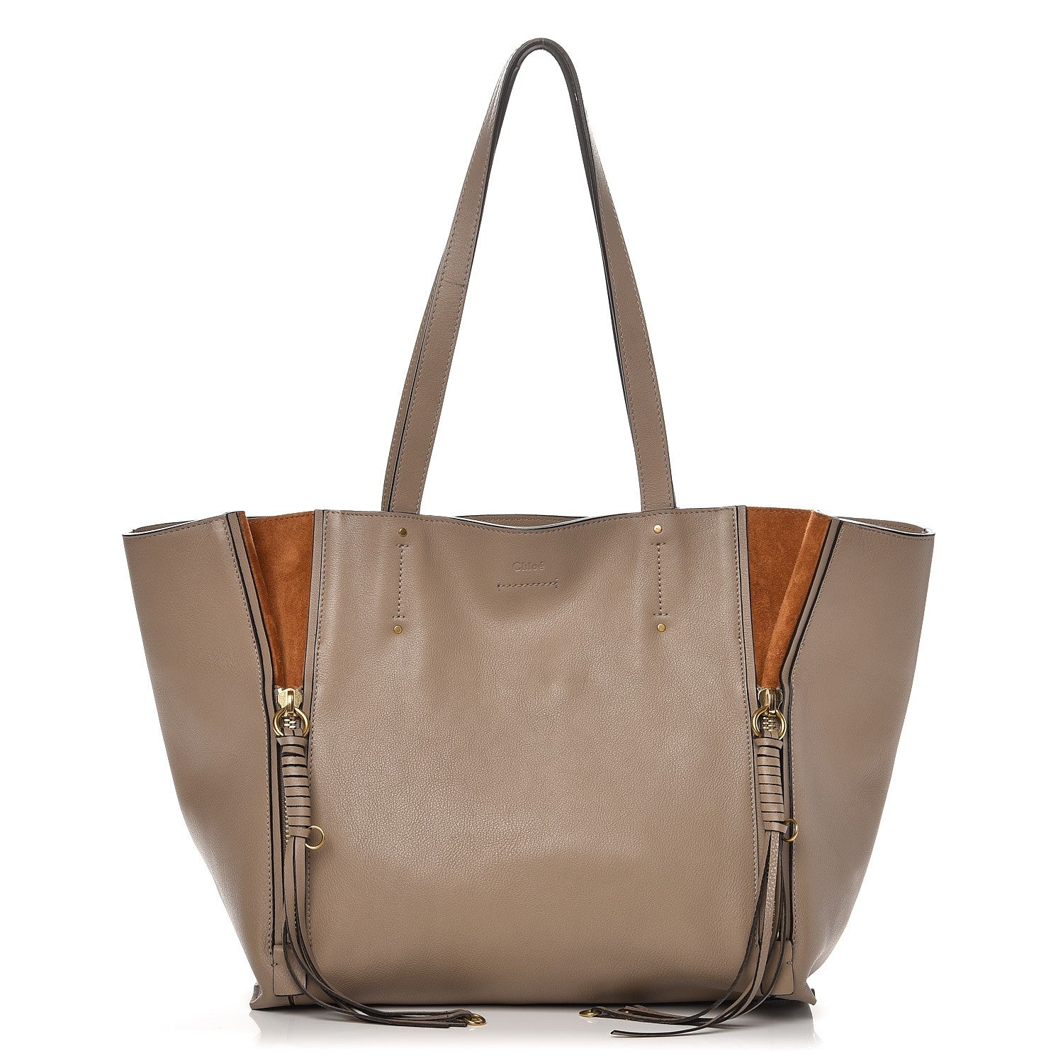 Chloe Smooth Calfskin Medium Milo Shopping Tote Motty Grey 1 of 9