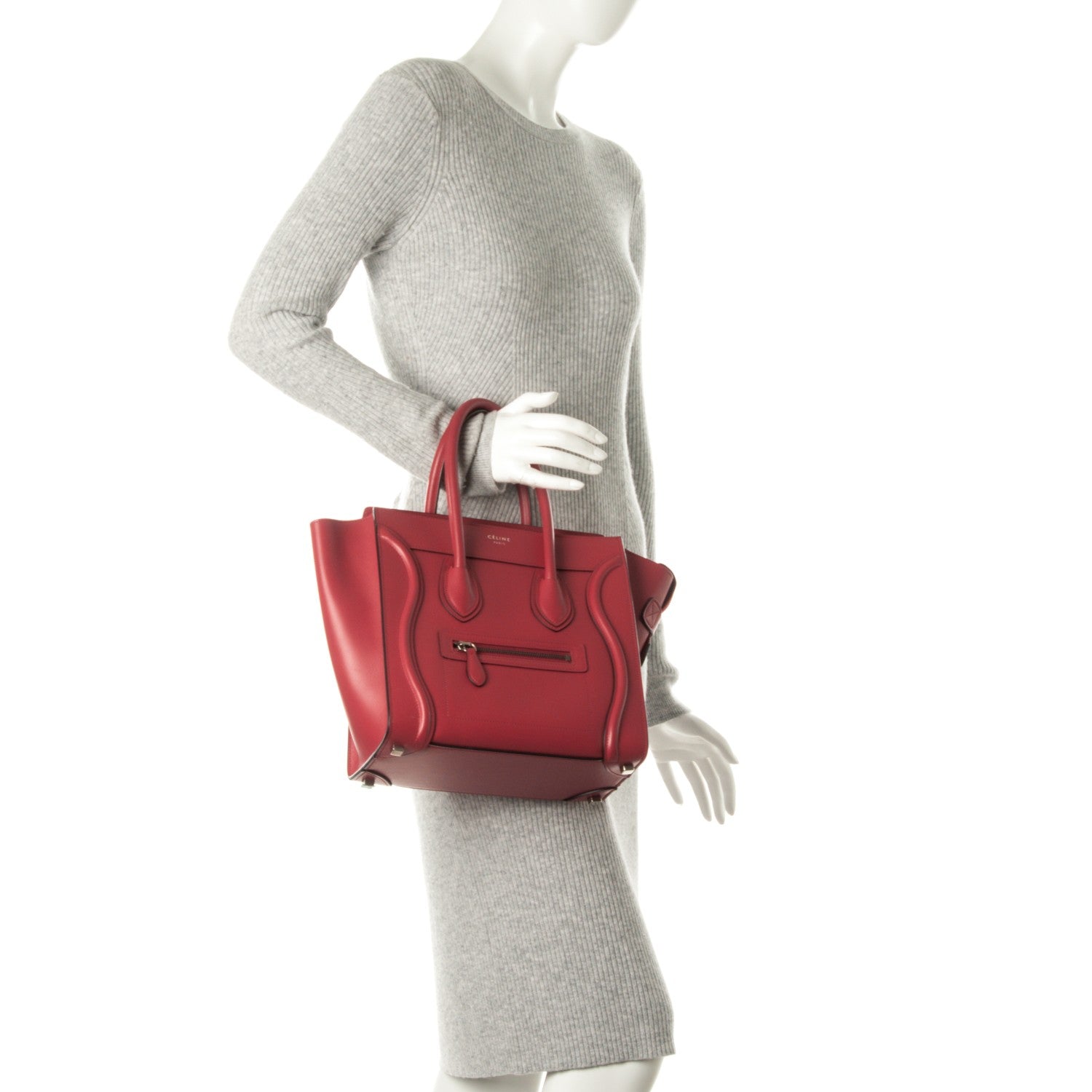 Celine Palmelato Micro Luggage Red 2 of 8