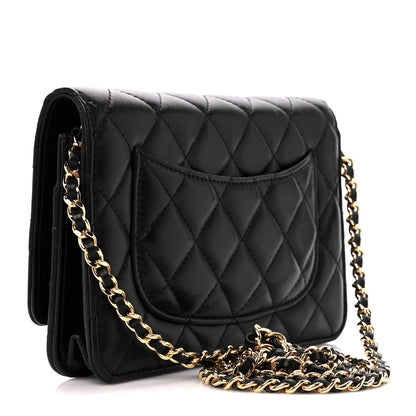 Chanel Lambskin Quilted Wallet On Chain WOC Black 3 of 14