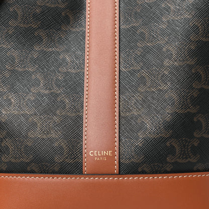 Celine Triomphe Canvas Calfskin Small Bucket Bag Tan 8 of 10