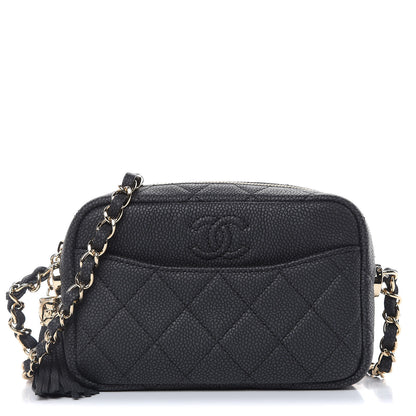 Chanel Caviar Quilted Mini Coco Tassel Camera Case Black 1 of 10