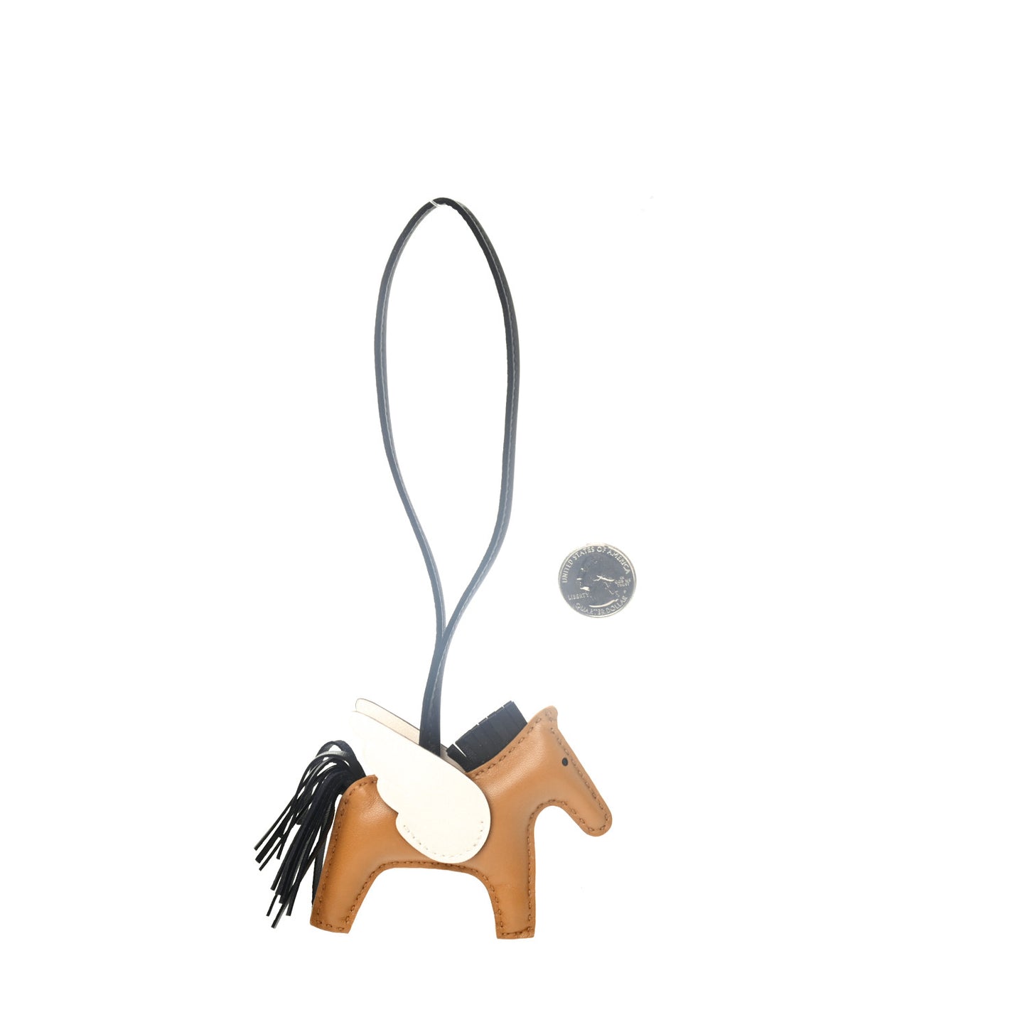 Milo Lambskin Grigri Rodeo Pegase Horse Bag Charm PM Sesame Black Nata