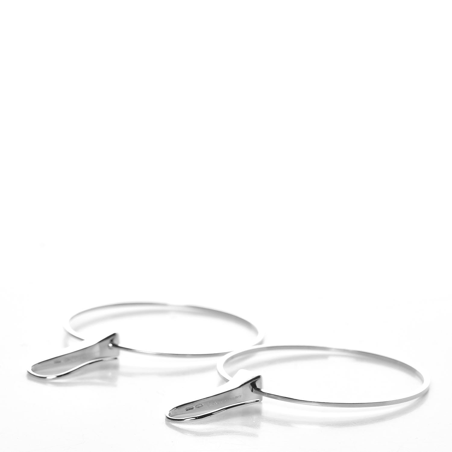 Gucci 18K White Gold Diamond Chiodo Hoop Earrings 3 of 5